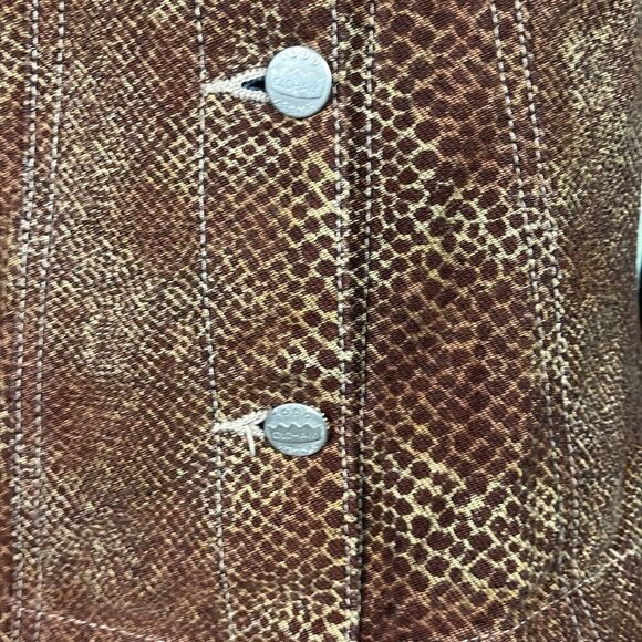 Vintage TODD OLDHAM JEANS Denim Snake Skin Print Jacket Women's S - Picture 3 of 7